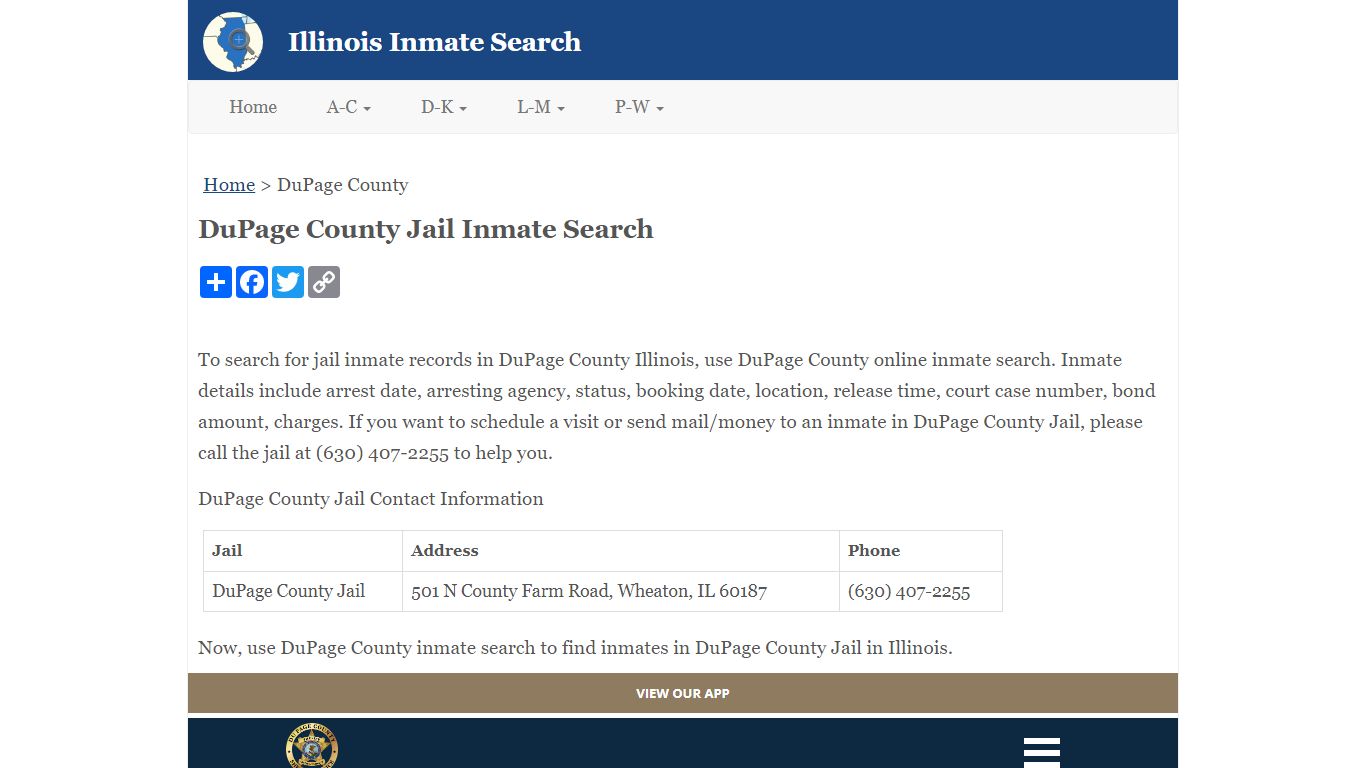 DuPage County Jail Inmate Search